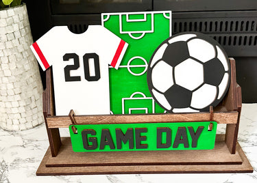 Soccer Decor, Soccer Shelf Sitter, Rustic Decor, Interchangeable Decor, Game Day Decor, Shelf Sitter, Summer Shelf Sitter, Soccer